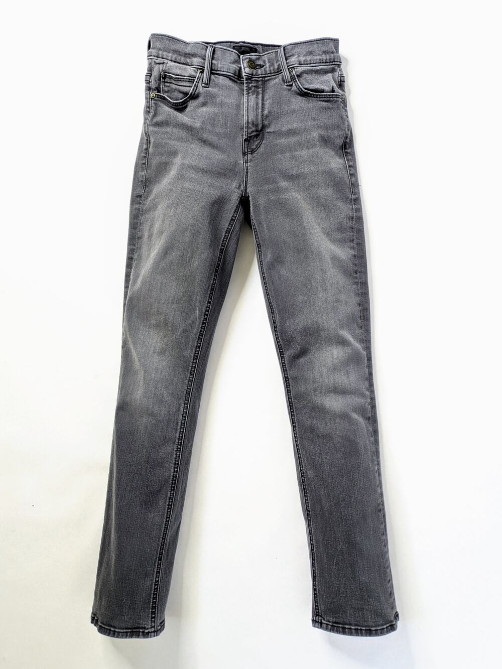 MOTHER Jeans Mid Rise Dazzler Ankle 25 Gray Lighting Up Lanterns Slim Stretch